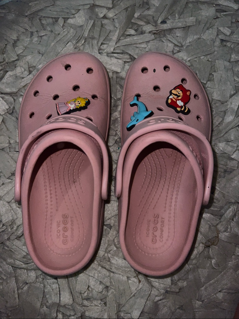 CROCS Kids Pink Slip-On Clogs with Character Jibbitz